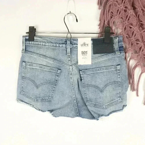 Levi's LMC 501‎ High Rise Shorts Patched Sky - Picture 4 of 7